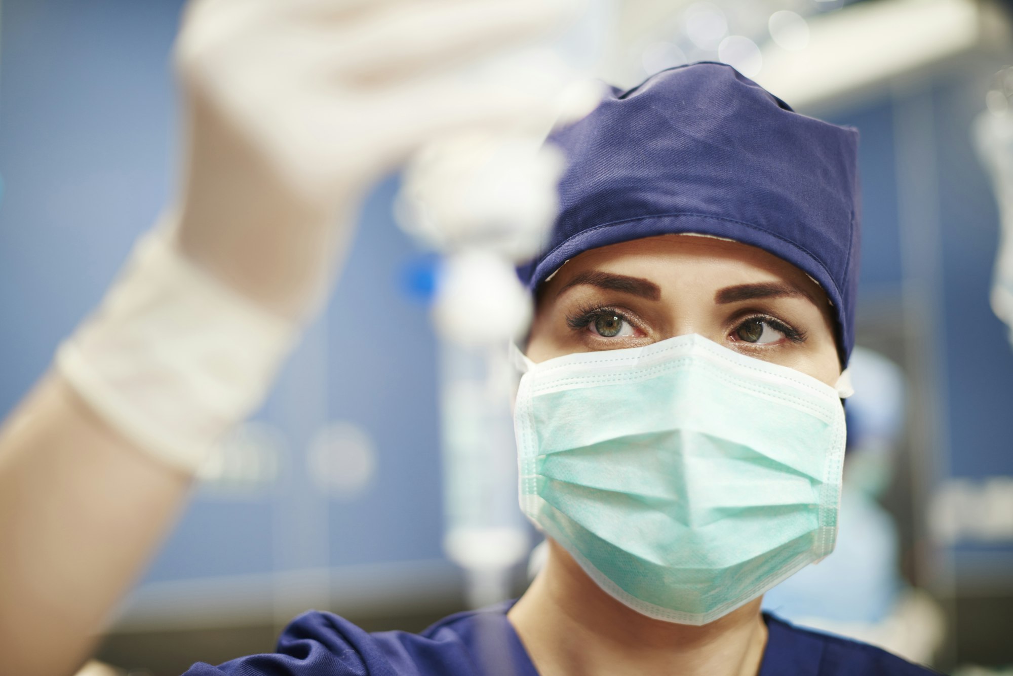 Close up of female anesthesiologist